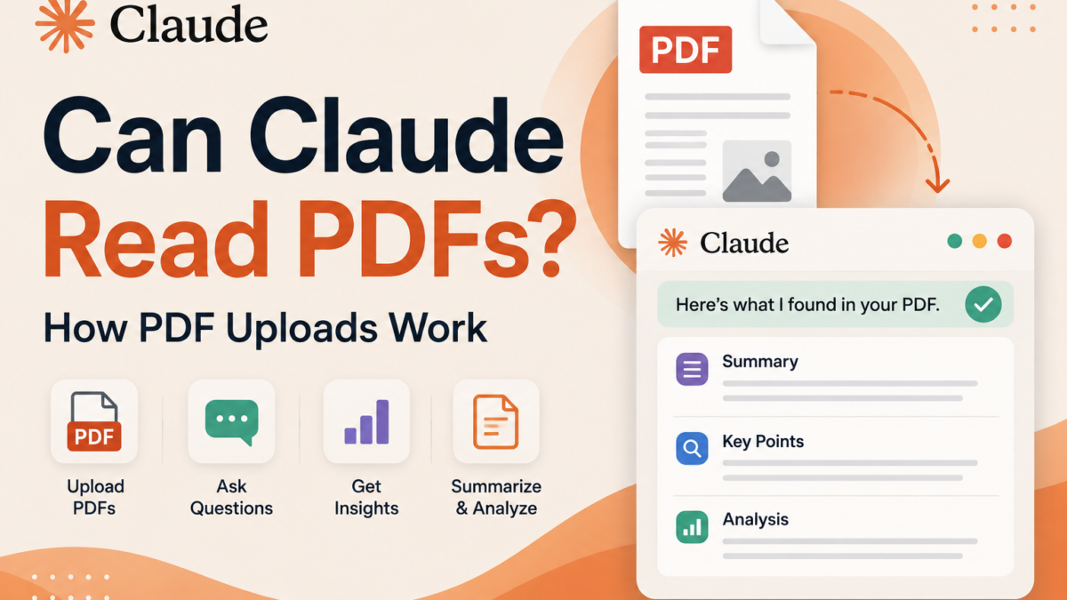Claude AI PDF upload screen showing how Claude reads and analyzes PDF files