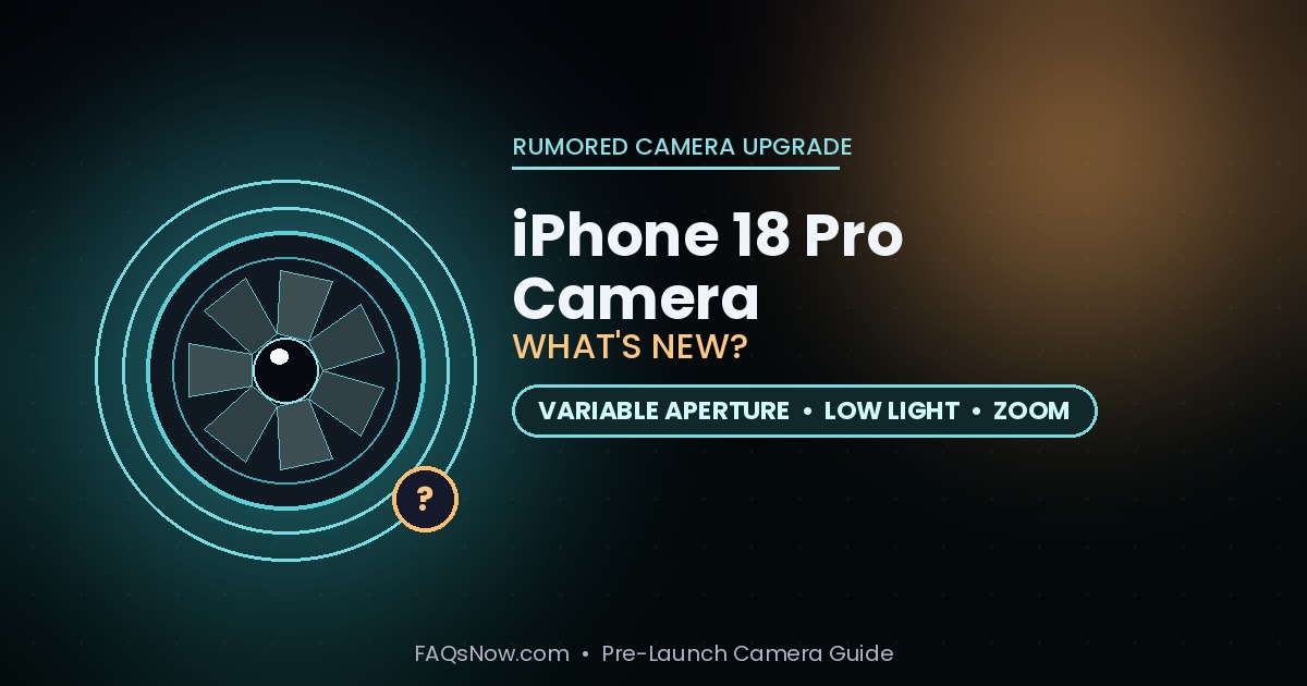 iPhone 18 Pro camera and expected variable aperture upgrade